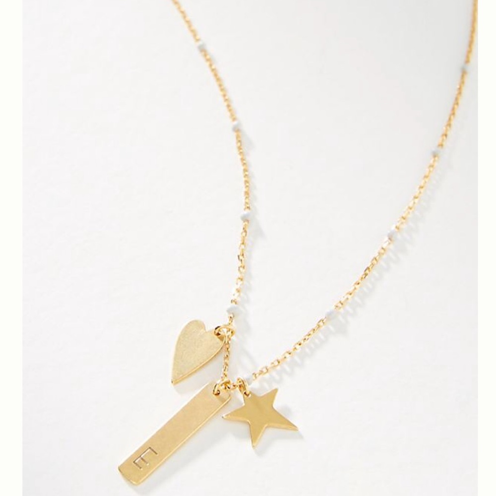 Anthropologie monogram charm necklace(E)